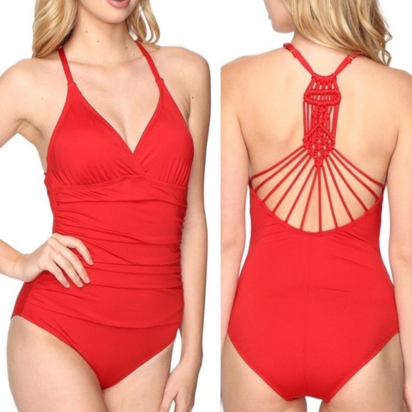 Jantzen Other - Lot of 2 Jantzen swimsuits 1 red 1 black sizes 12 & 14 L XL